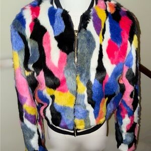 Colorful Faux Fur Women's Jacket